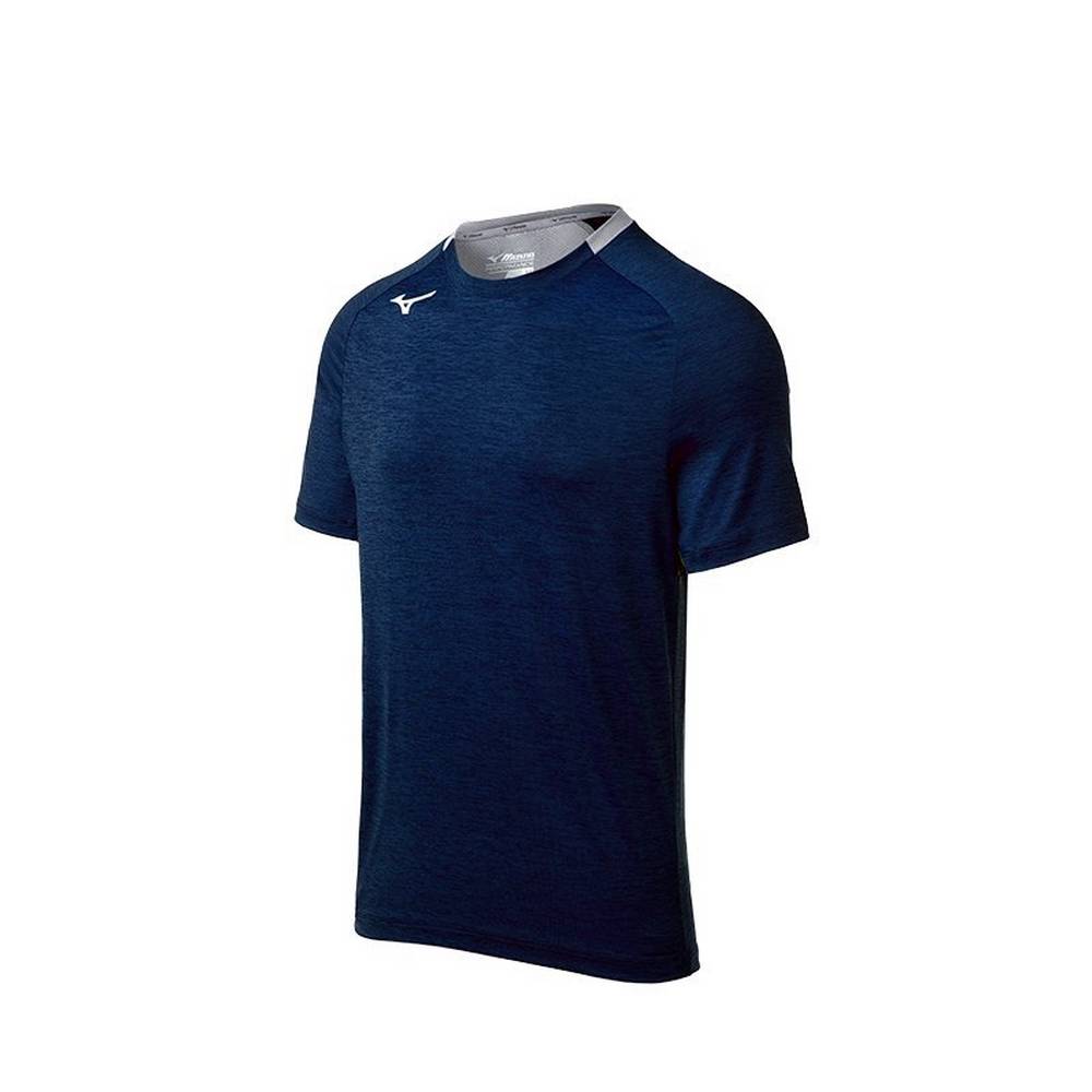 Mizuno Alpha Short Sleeve - Erkek Tişört - Lacivert Türkiye (GMRNKO-689)